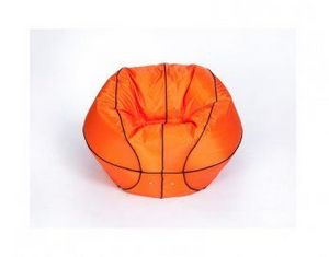 Кресло-мешок Баскетбольный мяч малый оранжево-черное в Лесном - lesnoy.ok-mebel.com | фото 1