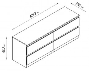 2.03.03.100.4 КАСТОР тумба 4 ящика RU серая в Лесном - lesnoy.ok-mebel.com | фото 4