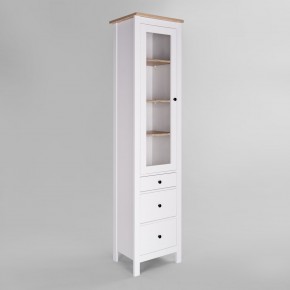 2.08.07.120.14 САГА шкаф с витриной 50 белый/ясень RU в Лесном - lesnoy.ok-mebel.com | фото
