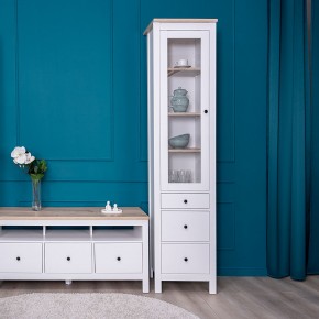 2.08.07.120.14 САГА шкаф с витриной 50 белый/ясень RU в Лесном - lesnoy.ok-mebel.com | фото 3