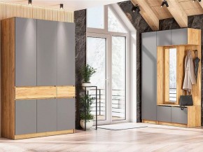 АВИНЬОН Прихожая Пенал (Дуб Крафт золотой/Графит серый) в Лесном - lesnoy.ok-mebel.com | фото 4