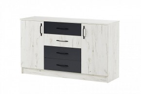БЕАТРИС Комод К1400 (дуб крафт белый/антрацит) в Лесном - lesnoy.ok-mebel.com | фото 2