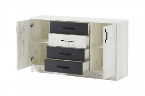 БЕАТРИС Комод К1400 (дуб крафт белый/антрацит) в Лесном - lesnoy.ok-mebel.com | фото 3