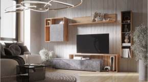 ДАЛЛАС Гостиная (модульная) цемент темный в Лесном - lesnoy.ok-mebel.com | фото