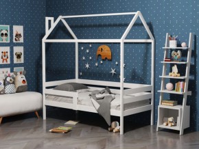 Детская кровать-домик из массива березы Соня-6 (800*1600) Белый/Лак в Лесном - lesnoy.ok-mebel.com | фото