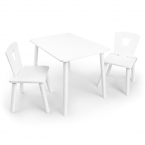 Детский комплект стол и два стула «Корона» Rolti Baby (белый/белый, массив березы/мдф) в Лесном - lesnoy.ok-mebel.com | фото