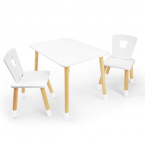 Детский комплект стол и два стула «Корона» Rolti Baby (белый/береза, массив березы/мдф) в Лесном - lesnoy.ok-mebel.com | фото