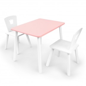 Детский комплект стол и два стула «Корона» Rolti Baby (розовый/белый, массив березы/мдф) в Лесном - lesnoy.ok-mebel.com | фото 1
