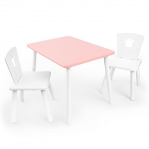 Детский комплект стол и два стула «Корона» Rolti Baby (розовый/белый, массив березы/мдф) в Лесном - lesnoy.ok-mebel.com | фото 2