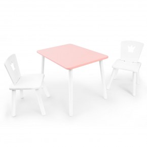 Детский комплект стол и два стула «Корона» Rolti Baby (розовый/белый, массив березы/мдф) в Лесном - lesnoy.ok-mebel.com | фото 4