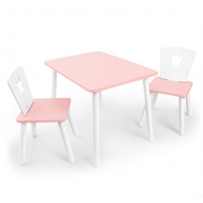 Детский комплект стол и два стула «Корона» Rolti Baby (розовый/розовый, массив березы/мдф) в Лесном - lesnoy.ok-mebel.com | фото