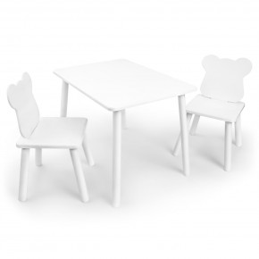 Детский комплект стол и два стула «Мишка» Rolti Baby (белый/белый, массив березы/мдф) в Лесном - lesnoy.ok-mebel.com | фото 1