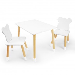 Детский комплект стол и два стула «Мишка» Rolti Baby (белый/береза, массив березы/мдф) в Лесном - lesnoy.ok-mebel.com | фото