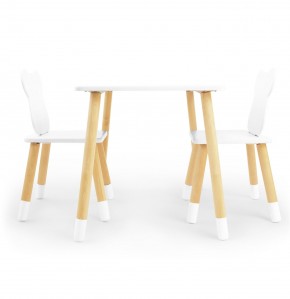 Детский комплект стол и два стула «Мишка» Rolti Baby (белый/береза, массив березы/мдф) в Лесном - lesnoy.ok-mebel.com | фото 2