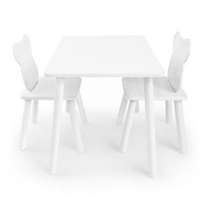 Детский комплект стол и два стула Мишка Rolti Baby с накладкой Алфавит (белая столешница/белое сиденье/белые ножки) в Лесном - lesnoy.ok-mebel.com | фото 2