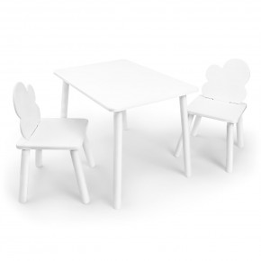 Детский комплект стол и два стула «Облачко» Rolti Baby (белый/белый, массив березы/мдф) в Лесном - lesnoy.ok-mebel.com | фото