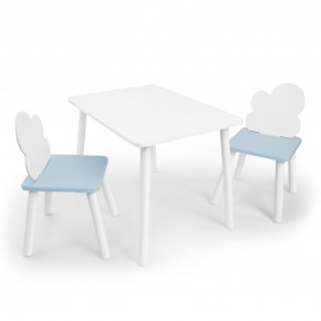 Детский комплект стол и два стула «Облачко» Rolti Baby (белый/голубой, массив березы/мдф) в Лесном - lesnoy.ok-mebel.com | фото