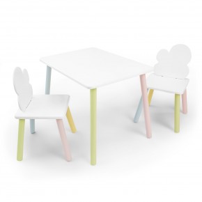 Детский комплект стол и два стула «Облачко» Rolti Baby (белый/цветной, массив березы/мдф) в Лесном - lesnoy.ok-mebel.com | фото