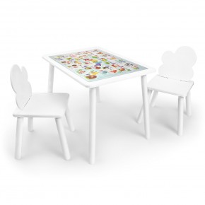 Детский комплект стол и два стула Облачко Rolti Baby с накладкой Алфавит (белая столешница/белое сиденье/белые ножки) в Лесном - lesnoy.ok-mebel.com | фото 1