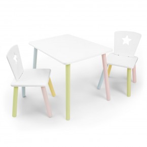 Детский комплект стол и два стула «Звезда» Rolti Baby (белый/цветной, массив березы/мдф) в Лесном - lesnoy.ok-mebel.com | фото