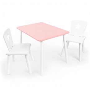 Детский комплект стол и два стула «Звезда» Rolti Baby (розовый/белый, массив березы/мдф) в Лесном - lesnoy.ok-mebel.com | фото 1