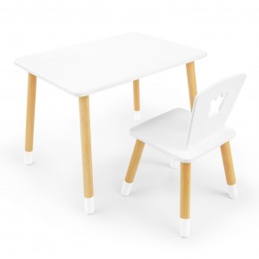 Детский комплект стол и стул «Корона» Rolti Baby (белый/береза, массив березы/мдф) в Лесном - lesnoy.ok-mebel.com | фото
