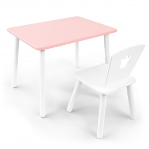 Детский комплект стол и стул «Корона» Rolti Baby (розовый/белый, массив березы/мдф) в Лесном - lesnoy.ok-mebel.com | фото 1