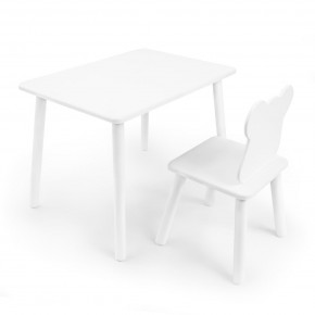 Детский комплект стол и стул «Мишка» Rolti Baby (белый/белый, массив березы/мдф) в Лесном - lesnoy.ok-mebel.com | фото