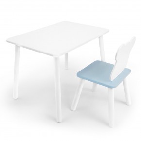 Детский комплект стол и стул «Мишка» Rolti Baby (белый/голубой, массив березы/мдф) в Лесном - lesnoy.ok-mebel.com | фото 1