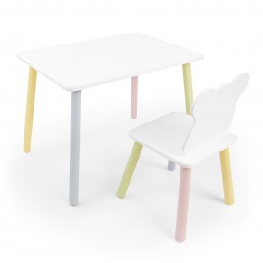 Детский комплект стол и стул «Мишка» Rolti Baby (белый/цветной, массив березы/мдф) в Лесном - lesnoy.ok-mebel.com | фото 1