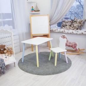 Детский комплект стол и стул «Мишка» Rolti Baby (белый/цветной, массив березы/мдф) в Лесном - lesnoy.ok-mebel.com | фото 2