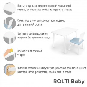 Детский комплект стол и стул «Мишка» Rolti Baby  (голубая столешница/белое сиденье/белые ножки) в Лесном - lesnoy.ok-mebel.com | фото 4