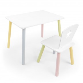 Детский комплект стол и стул «Звезда» Rolti Baby (белый/цветной, массив березы/мдф) в Лесном - lesnoy.ok-mebel.com | фото