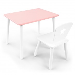 Детский комплект стол и стул «Звезда» Rolti Baby (розовый/белый, массив березы/мдф) в Лесном - lesnoy.ok-mebel.com | фото 1