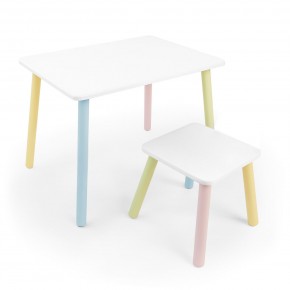 Детский комплект стол и табурет Rolti Baby (белая столешница/белое сиденье/цветные ножки) в Лесном - lesnoy.ok-mebel.com | фото
