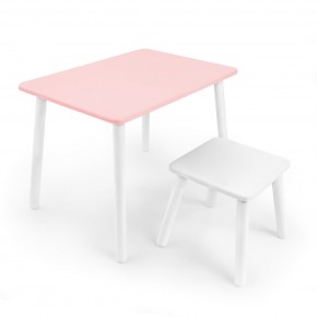 Детский комплект стол и табурет Rolti Baby (розовая столешница/белое сиденье/белые ножки) в Лесном - lesnoy.ok-mebel.com | фото 1
