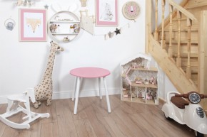 Детский стол круглый Rolti Baby (розовый/белый, массив березы/мдф) в Лесном - lesnoy.ok-mebel.com | фото 1