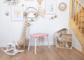 Детский стол Rolti Baby «Облачко»  (розовый/белый, массив березы/мдф) в Лесном - lesnoy.ok-mebel.com | фото 1