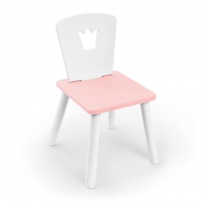 Детский стул Rolti Baby «Корона» (белый/розовый/белый, массив березы/мдф) в Лесном - lesnoy.ok-mebel.com | фото 1