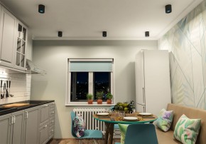 DK3090-BK+CY Светильник накладной IP 20, 10 Вт, GU5.3, LED, черный/голубой, пластик в Лесном - lesnoy.ok-mebel.com | фото 2