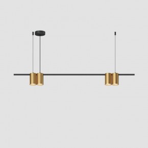 DK4061-BK+SG Подвесной светильник ORBIT, IP20, 4xGU10 LED до 15 Вт, черный + сатинированное золото, алюминий в Лесном - lesnoy.ok-mebel.com | фото