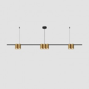DK4063-BK+SG Подвесной светильник ORBIT, IP20, 7xGU10 LED до 15 Вт, черный + сатинированное золото, алюминий в Лесном - lesnoy.ok-mebel.com | фото