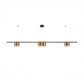 DK4063-BK+SG Подвесной светильник ORBIT, IP20, 7xGU10 LED до 15 Вт, черный + сатинированное золото, алюминий в Лесном - lesnoy.ok-mebel.com | фото 3