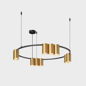 DK4065-BK+SG Подвесной светильник ORBIT , IP20, 10xGU10 LED до 15 Вт, черный + сатинированное золото, алюминий в Лесном - lesnoy.ok-mebel.com | фото