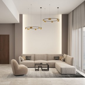 DK4067-BK+SG Подвесной светильник ORBIT, IP20, 15xGU10 LED, до 15 Вт, черный + сатинированное золото, алюминий в Лесном - lesnoy.ok-mebel.com | фото 4