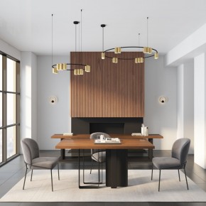 DK4067-BK+SG Подвесной светильник ORBIT, IP20, 15xGU10 LED, до 15 Вт, черный + сатинированное золото, алюминий в Лесном - lesnoy.ok-mebel.com | фото 5