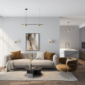 DK5060-BK+SG Бра ORBIT, IP20, 3000К, LED, 10 Вт, черный + сатинированное золото, алюминий в Лесном - lesnoy.ok-mebel.com | фото 5