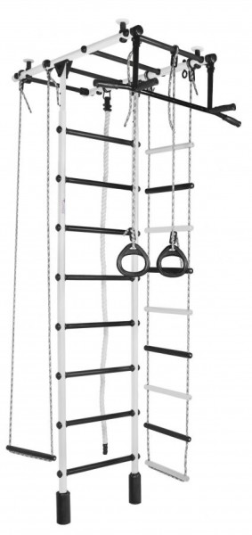 ДСК Атлант цв.белый-черный: турник, кольца, канат, трапеция, веревочная лестница в Лесном - lesnoy.ok-mebel.com | фото