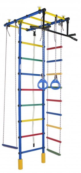 ДСК Атлант цв.синий радуга: турник, кольца, канат, трапеция, веревочная лестница в Лесном - lesnoy.ok-mebel.com | фото