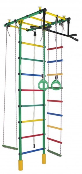 ДСК Атлант цв.зеленый радуга: турник, кольца, канат, трапеция, веревочная лестница в Лесном - lesnoy.ok-mebel.com | фото